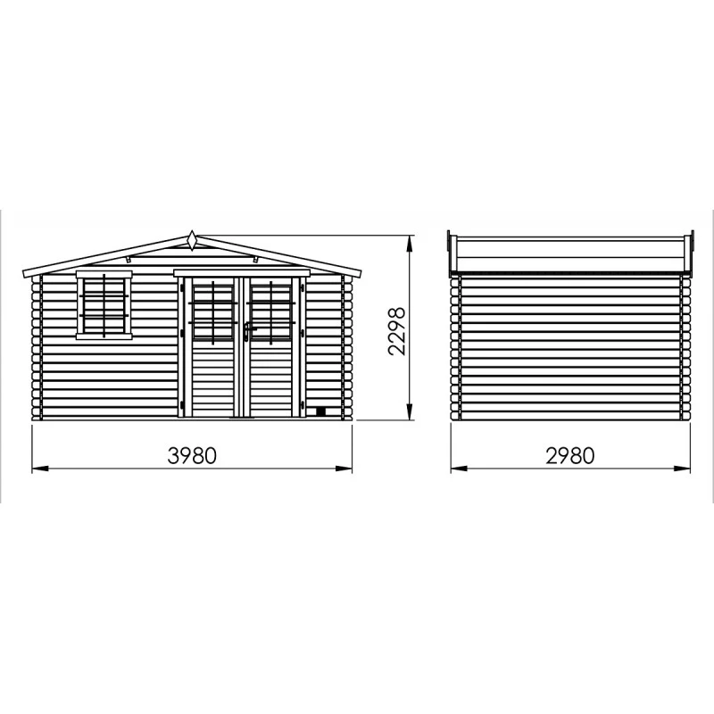 Abri De Jardin En Bois Massif 11,9m² ONEGA – Madriers 28mm – Forest Style 3 Abri De Jardin En Bois Massif 11,9m² ONEGA – Madriers 28mm – Forest Style – Image 3
