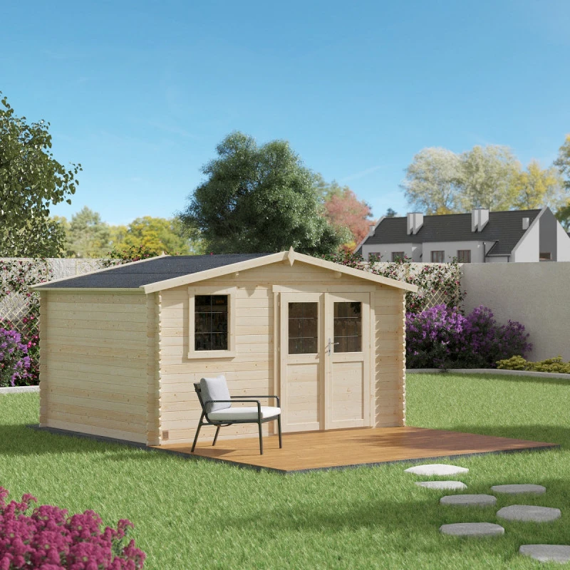 Abri De Jardin En Bois Massif 11,9m² ONEGA – Madriers 28mm – Forest Style 4 Abri De Jardin En Bois Massif 11,9m² ONEGA – Madriers 28mm – Forest Style – Image 4