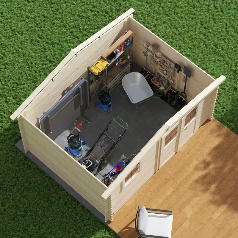 Abri De Jardin En Bois Massif 11,9m² ONEGA – Madriers 28mm – Forest Style 5 Abri De Jardin En Bois Massif 11,9m² ONEGA – Madriers 28mm – Forest Style – Image 5