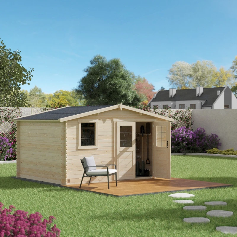 Abri De Jardin En Bois Massif 11,9m² ONEGA – Madriers 28mm – Forest Style 1 Abri De Jardin En Bois Massif 11,9m² ONEGA – Madriers 28mm – Forest Style