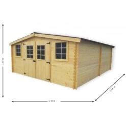 Abri De Jardin En Bois Massif 20m² – Madriers 28mm - Habrita -Jardin Extérieur Boutique abri de jardin en bois massif 20m madriers 28mm 2