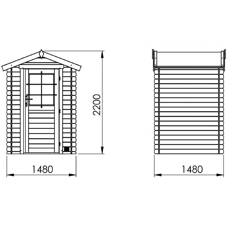 Abri De Jardin En Bois Massif 2,2m² HURON – Madriers 19mm – Forest Style 3 Abri De Jardin En Bois Massif 2,2m² HURON – Madriers 19mm – Forest Style – Image 3