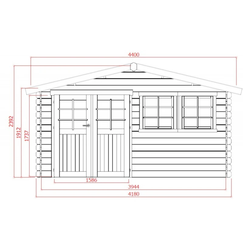 Abri De Jardin En Bois Massif 28mm Niort Avec Double Porte 12,46m² - SOLID 3 Abri De Jardin En Bois Massif 28mm Niort Avec Double Porte 12,46m² - SOLID – Image 3