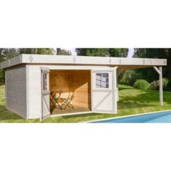 Abri De Jardin En Bois Massif 29,04m² Avec Terrasse – Madriers 28mm – Toiture En Bac Acier – Habrita -Jardin Extérieur Boutique abri de jardin en bois massif 2904m avec terrasse madriers 28mm toiture en bac acier habrita 2