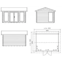 Abri De Jardin En Bois Massif 34mm Olos 11,7m² + Plancher – Luoman -Jardin Extérieur Boutique abri de jardin en bois massif 34mm olos 117m plancher luoman 4