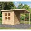 Abri De Jardin En Bois Massif 4,54m² Merseburg 4 + Appentis 169x194cm- Karibu
