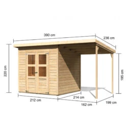 Abri De Jardin En Bois Massif 4,54m² Merseburg 4 + Appentis 169x194cm- Karibu -Jardin Extérieur Boutique abri de jardin en bois massif 454m merseburg 4 appentis 169x194cm karibu 2