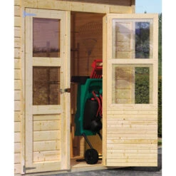 Abri De Jardin En Bois Massif 4,54m² Merseburg 4 + Appentis 169x194cm- Karibu -Jardin Extérieur Boutique abri de jardin en bois massif 454m merseburg 4 appentis 169x194cm karibu 5