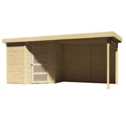 Abri De Jardin En Bois Massif 4,62m² Schwandorf 3 Avec Appentis 280cm Et Paroi Arrière – Karibu -Jardin Extérieur Boutique abri de jardin en bois massif 462m schwandorf 3 avec appentis 280cm et paroi arriere woodfeeling 2