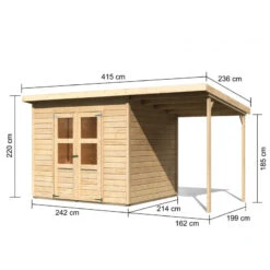 Abri De Jardin En Bois Massif 5,18m² + Appentis Merseburg 5 - Karibu 8 Abri De Jardin En Bois Massif 5,18m² + Appentis Merseburg 5 - Karibu -Jardin Extérieur Boutique abri de jardin en bois massif 518m merseburg 5 karibu 2