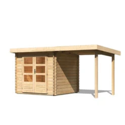 Abri De Jardin En Bois Massif 5,62m² Bastrup 2 Avec Appentis 200cm – Karibu -Jardin Extérieur Boutique abri de jardin en bois massif 562m bastrup 2 avec appentis 200cm woodfeeling 2