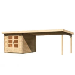 Abri De Jardin En Bois Massif 7,04m² Bastrup 4 Avec Appentis 400cm – Karibu -Jardin Extérieur Boutique abri de jardin en bois massif 704m bastrup 4 avec appentis 400cm woodfeeling 2