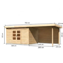 Abri De Jardin En Bois Massif 8,88m² Kandern 7 Avec Appentis 320cm Et Paroi Arrière – Karibu 8 Abri De Jardin En Bois Massif 8,88m² Kandern 7 Avec Appentis 320cm Et Paroi Arrière – Karibu -Jardin Extérieur Boutique abri de jardin en bois massif 888m kandern 7 avec appentis 320cm et paroi arriere woodfeeling 2