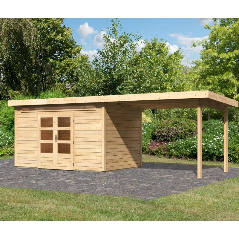 Abri De Jardin En Bois Massif 8,88m² Kandern 7 Avec Appentis 320cm – Karibu 1 Abri De Jardin En Bois Massif 8,88m² Kandern 7 Avec Appentis 320cm – Karibu