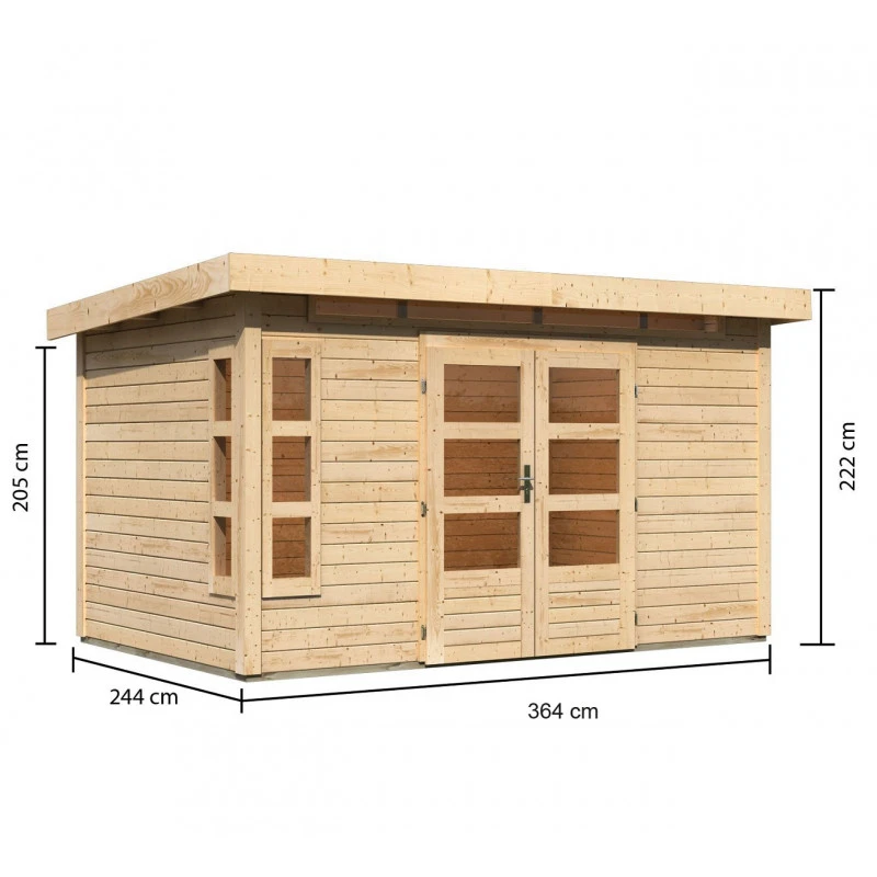 Abri De Jardin En Bois Massif 8,88m² Kastorf 7 – Karibu 4 Abri De Jardin En Bois Massif 8,88m² Kastorf 7 – Karibu – Image 4