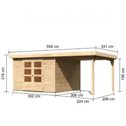 Abri De Jardin En Bois Massif 9,24m² Askola 6 Avec Appentis 240cm – Karibu 8 Abri De Jardin En Bois Massif 9,24m² Askola 6 Avec Appentis 240cm – Karibu -Jardin Extérieur Boutique abri de jardin en bois massif 924m askola 6 avec appentis 240cm woodfeeling 2