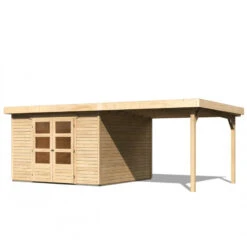 Abri De Jardin En Bois Massif 9,24m² Askola 6 Avec Appentis 280cm – Karibu -Jardin Extérieur Boutique abri de jardin en bois massif 924m askola 6 avec appentis 280cm woodfeeling 2