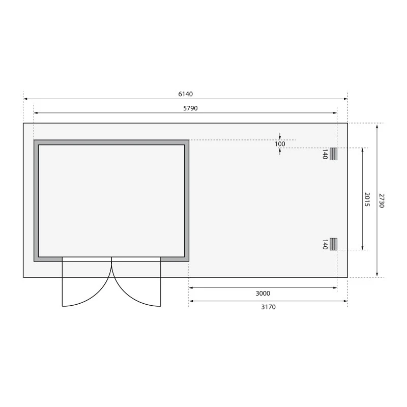 Abri De Jardin En Bois Massif Anthracite 7,04m² Bastrup 3 Avec Appentis 300cm Et Paroi Arrière – Karibu 5 Abri De Jardin En Bois Massif Anthracite 7,04m² Bastrup 3 Avec Appentis 300cm Et Paroi Arrière – Karibu – Image 5