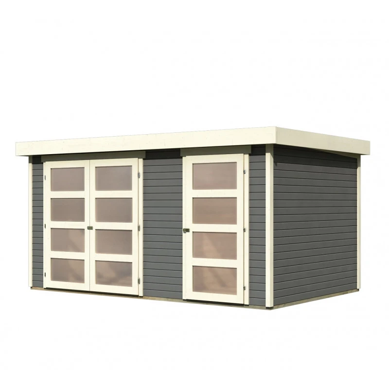 Abri De Jardin En Bois Massif Gris Terre 10,98m² Avec Cloison Intérieure Mühlentrup 2 – Karibu 4 Abri De Jardin En Bois Massif Gris Terre 10,98m² Avec Cloison Intérieure Mühlentrup 2 – Karibu – Image 4