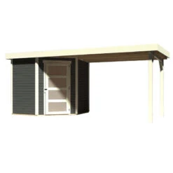 Abri De Jardin En Bois Massif Gris Terre 4,62m² Schwandorf 3 Avec Appentis 280cm – Karibu 8 Abri De Jardin En Bois Massif Gris Terre 4,62m² Schwandorf 3 Avec Appentis 280cm – Karibu -Jardin Extérieur Boutique abri de jardin en bois massif gris terre 462m schwandorf 3 avec appentis 280cm woodfeeling 2