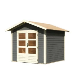 Abri De Jardin En Bois Massif Gris Terre 5,95m² Talkau 4 – Karibu -Jardin Extérieur Boutique abri de jardin en bois massif gris terre 595m talkau 4 woodfeeling 3