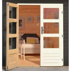 Abri De Jardin En Bois Massif Gris Terre 5,95m² Talkau 4 – Karibu -Jardin Extérieur Boutique abri de jardin en bois massif gris terre 595m talkau 4 woodfeeling 5