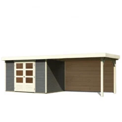 Abri De Jardin En Bois Massif Gris Terre 6,55m² Askola 4 Avec Appentis 280cm Et Paroi Arrière – Karibu 8 Abri De Jardin En Bois Massif Gris Terre 6,55m² Askola 4 Avec Appentis 280cm Et Paroi Arrière – Karibu -Jardin Extérieur Boutique abri de jardin en bois massif gris terre 655m askola 4 avec appentis 280cm et paroi arriere woodfeeling 2