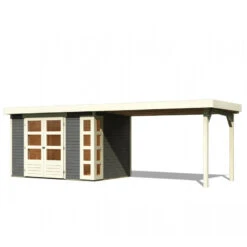 Abri De Jardin En Bois Massif Gris Terre 6,55m² Kerko 4 Avec Appentis 280cm – Karibu 9 Abri De Jardin En Bois Massif Gris Terre 6,55m² Kerko 4 Avec Appentis 280cm – Karibu -Jardin Extérieur Boutique abri de jardin en bois massif gris terre 655m kerko 4 avec appentis 280cm woodfeeling 3