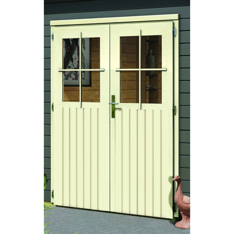 Abri De Jardin En Bois Massif Gris Terre 8,88m² Avec Cloison Intérieure Tintrup – Karibu 6 Abri De Jardin En Bois Massif Gris Terre 8,88m² Avec Cloison Intérieure Tintrup – Karibu – Image 6