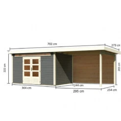 Abri De Jardin En Bois Massif Gris Terre 8,88m² Kandern 7 Avec Appentis 320cm Et Paroi Arrière – Karibu 8 Abri De Jardin En Bois Massif Gris Terre 8,88m² Kandern 7 Avec Appentis 320cm Et Paroi Arrière – Karibu -Jardin Extérieur Boutique abri de jardin en bois massif gris terre 888m kandern 7 avec appentis 320cm et paroi arriere woodfeeling 2