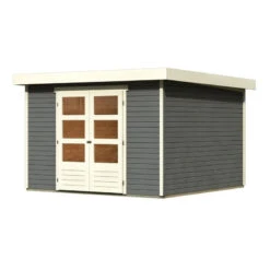 Abri De Jardin En Bois Massif Gris Terre 9,24m² Askola 6 - Karibu -Jardin Extérieur Boutique abri de jardin en bois massif gris terre 924m askola 6 woodfeeling 2