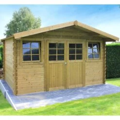 Abri De Jardin En Bois Traité Autoclave 28mm Dole Porte Double 11,56m² - SOLID