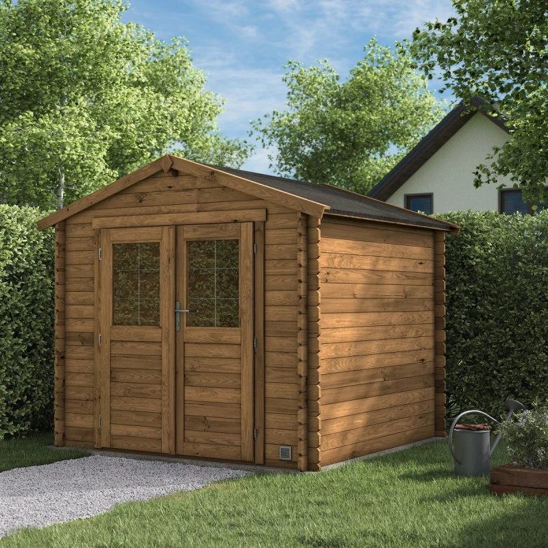 Abri De Jardin En Bois Traité Autoclave 4,9m² - Madriers 28mm - Nicia - Forest Style 1 Abri De Jardin En Bois Traité Autoclave 4,9m² - Madriers 28mm - Nicia - Forest Style