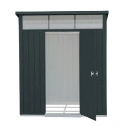 Abri De Jardin En Métal Anthracite 3,92m² + Kit D'ancrage + Kit De Fondation DURAMAX