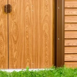 Abri De Jardin En Métal Aspect Bois 4,6m² + Kit D'ancrage - X-METAL -Jardin Extérieur Boutique abri de jardin en metal aspect bois 46m kit d ancrage x metal 4