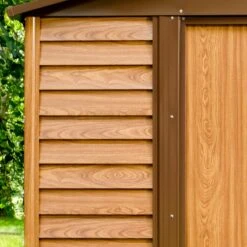 Abri De Jardin En Métal Aspect Bois 4,6m² + Kit D'ancrage - X-METAL -Jardin Extérieur Boutique abri de jardin en metal aspect bois 46m kit d ancrage x metal 5