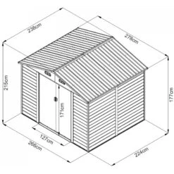 Abri De Jardin En Métal Aspect Bois 6,62m² + Kit D'ancrage - X-METAL -Jardin Extérieur Boutique abri de jardin en metal aspect bois 662m kit d ancrage x metal 3