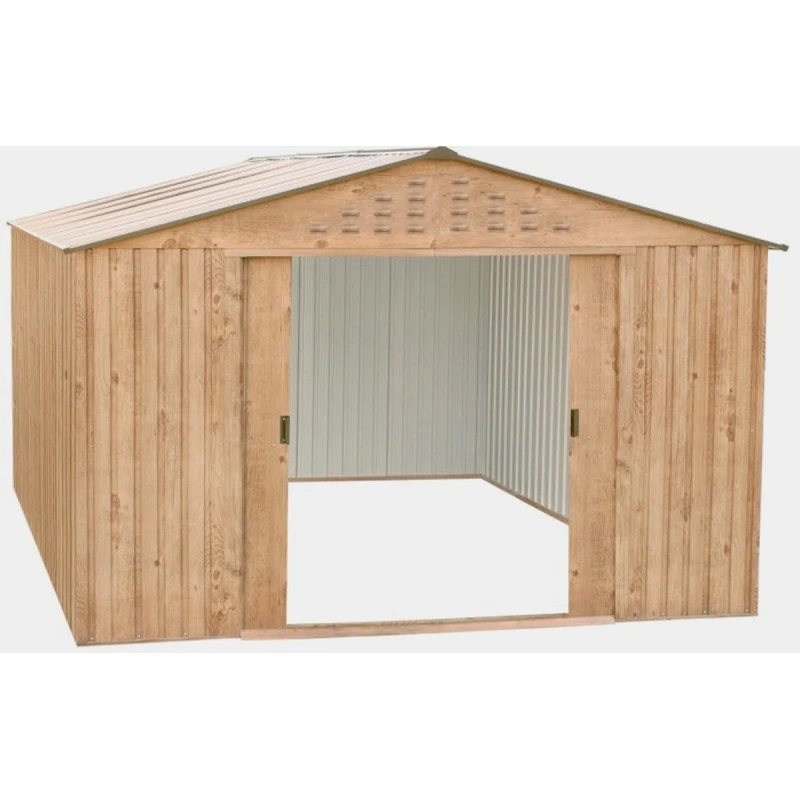 Abri De Jardin En Métal Imitation Bois 7,80m² - DURAMAX + Kit D'ancrage 2 Abri De Jardin En Métal Imitation Bois 7,80m² - DURAMAX + Kit D'ancrage – Image 2