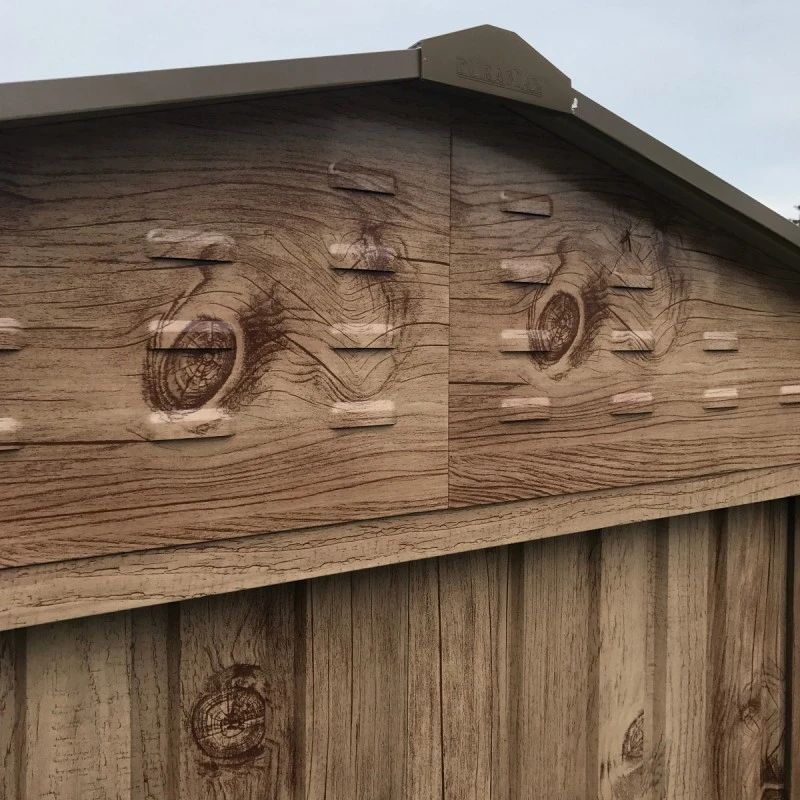 Abri De Jardin En Métal Imitation Bois 7,80m² - DURAMAX + Kit D'ancrage 4 Abri De Jardin En Métal Imitation Bois 7,80m² - DURAMAX + Kit D'ancrage – Image 4