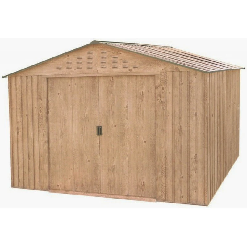 Abri De Jardin En Métal Imitation Bois 7,80m² - DURAMAX + Kit D'ancrage 1 Abri De Jardin En Métal Imitation Bois 7,80m² - DURAMAX + Kit D'ancrage