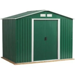 Abri De Jardin En Métal Vert Pin 4,78m² - DURAMAX + Kit D'ancrage -Jardin Extérieur Boutique abri de jardin en metal vert pin 478m duramax 2