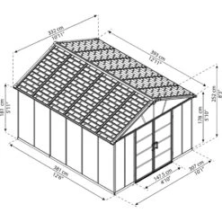 Abri De Jardin En Polycarbonate 11,7m² Sans Plancher YUKON - Palram - Canopia -Jardin Extérieur Boutique abri de jardin en polycarbonate 117m sans plancher yukon palram 2