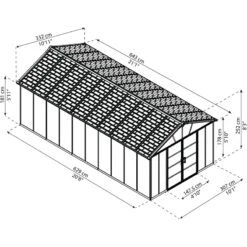 Abri De Jardin En Polycarbonate 21,3m² Sans Plancher YUKON - Palram - Canopia -Jardin Extérieur Boutique abri de jardin en polycarbonate 213m sans plancher yukon palram 2