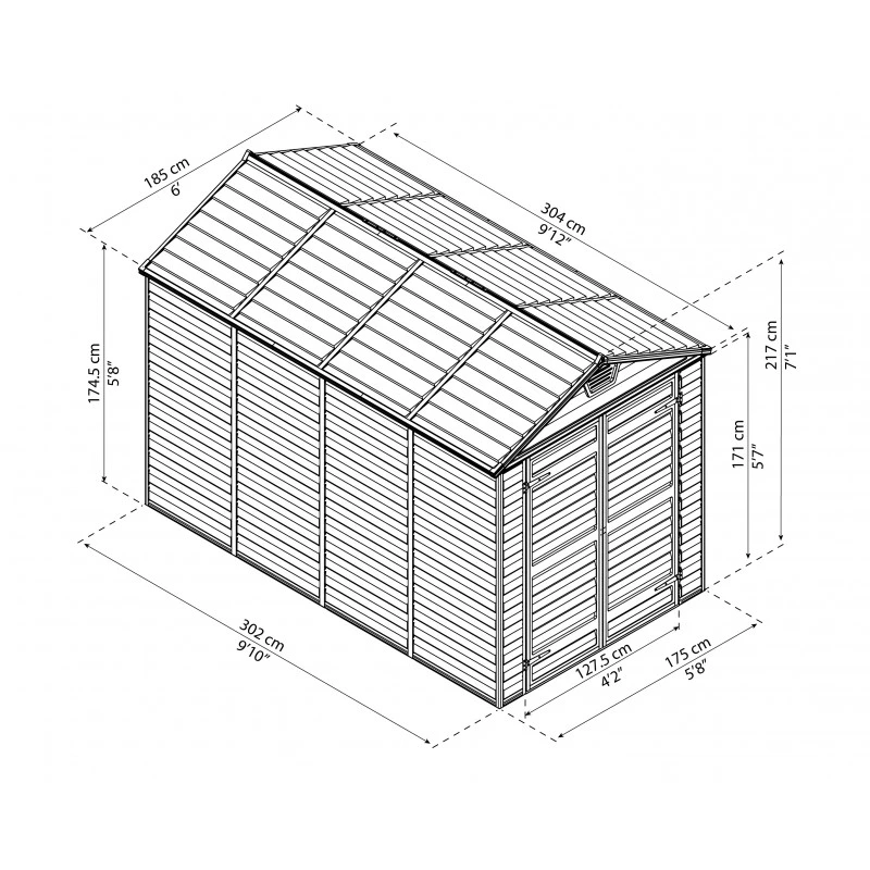 Abri De Jardin En Polycarbonate 5,28m² Skylight Deco - Palram - Canopia 3 Abri De Jardin En Polycarbonate 5,28m² Skylight Deco - Palram - Canopia – Image 3