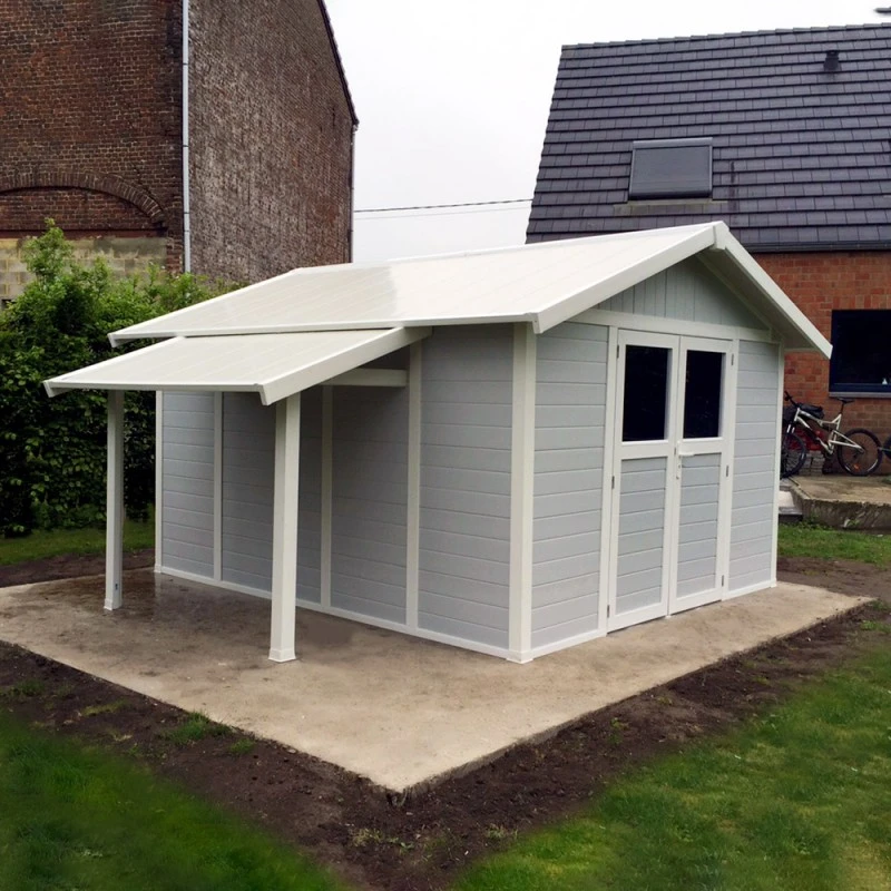 Abri De Jardin En PVC 11,2m² DECO Gris Clair Et Blanc Grosfillex + Kit Ancrage Offert 3 Abri De Jardin En PVC 11,2m² DECO Gris Clair Et Blanc Grosfillex + Kit Ancrage Offert – Image 3