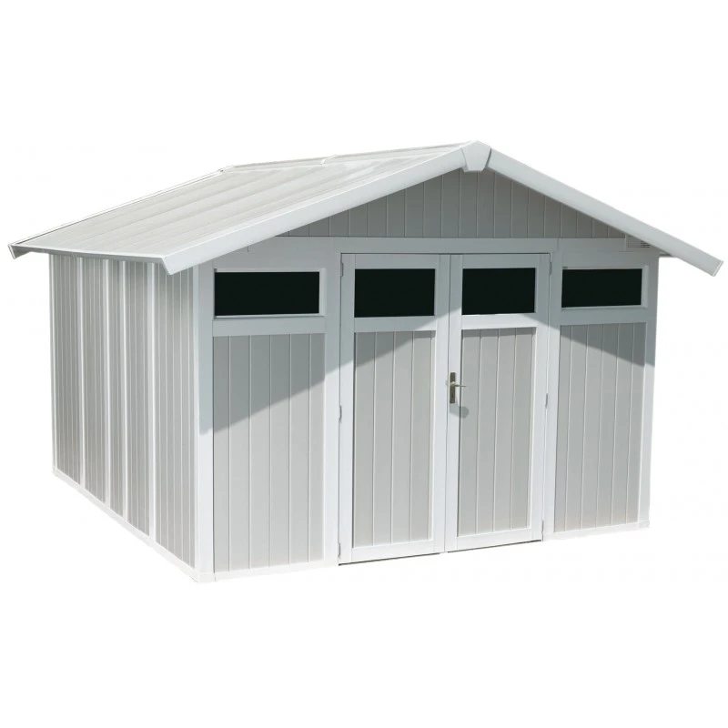 Abri De Jardin En PVC 11,2m² UTILITY Blanc Et Gris Bleu Grosfillex + Kit Ancrage Offert 5 Abri De Jardin En PVC 11,2m² UTILITY Blanc Et Gris Bleu Grosfillex + Kit Ancrage Offert – Image 5