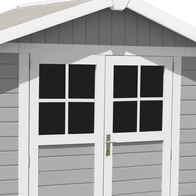 Abri De Jardin En PVC 4,9m² DECO Gris Clair Et Blanc Grosfillex + Kit Ancrage Offert 3 Abri De Jardin En PVC 4,9m² DECO Gris Clair Et Blanc Grosfillex + Kit Ancrage Offert – Image 3