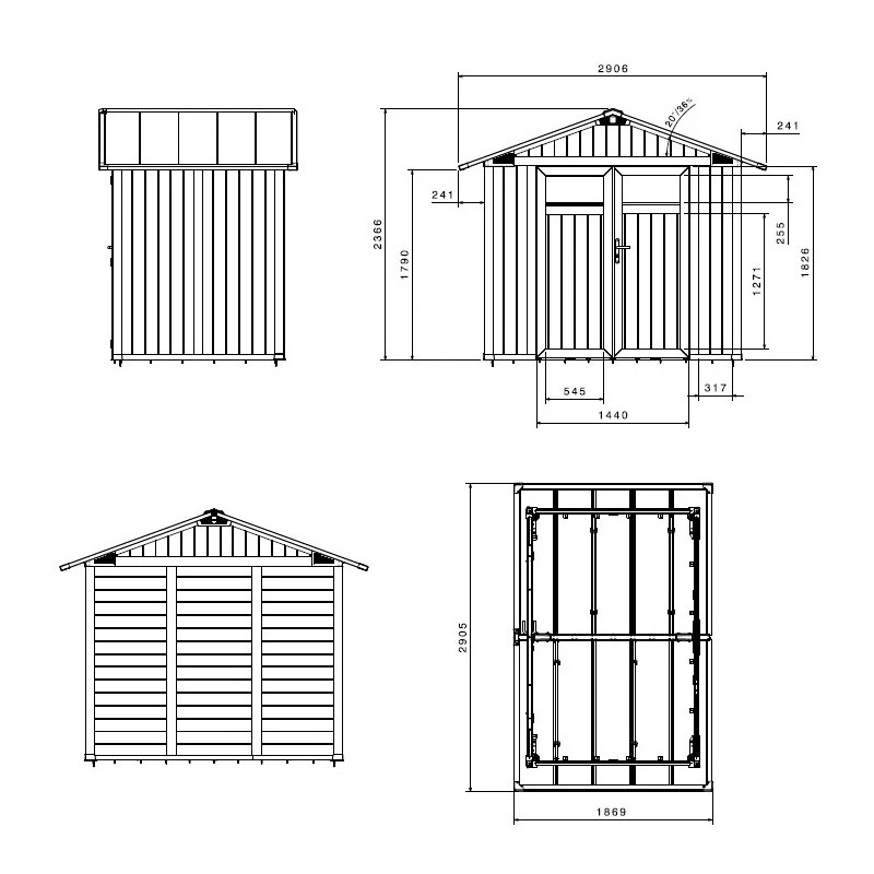 Abri De Jardin 4m² En PVC UTILITY Blanc Et Gris Vert Grosfillex + Kit Ancrage Offert 5 Abri De Jardin 4m² En PVC UTILITY Blanc Et Gris Vert Grosfillex + Kit Ancrage Offert – Image 5