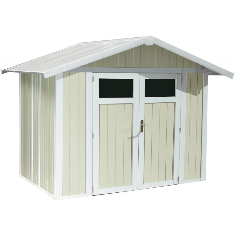 Abri De Jardin 4m² En PVC UTILITY Blanc Et Gris Vert Grosfillex + Kit Ancrage Offert 1 Abri De Jardin 4m² En PVC UTILITY Blanc Et Gris Vert Grosfillex + Kit Ancrage Offert