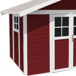 Abri De Jardin En PVC 7,5m² DECO Rouge Et Blanc Grosfillex + Kit Ancrage Offert -Jardin Extérieur Boutique abri de jardin en pvc 75m deco rouge et blanc grosfillex 3